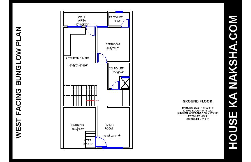 20X40-WEST-FACING-BUNGLOW-PLAN