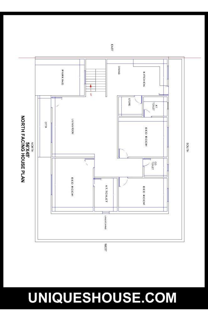 56X45-NORTH-FACING-HOUSE-PLAN