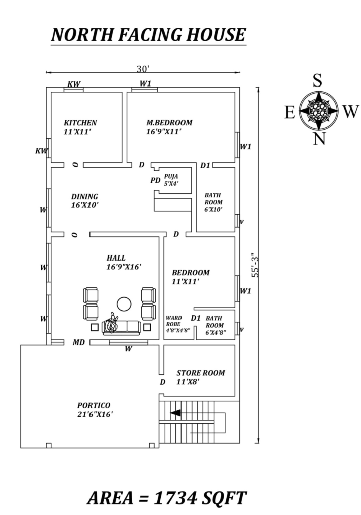 30X55 NORTH FACING HOUSE