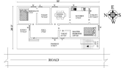 50'x26'-3" West facing house plan