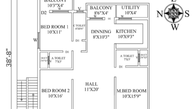 38'-8" x 35'-3" West Facing house plan