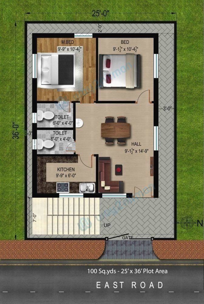 20x25 East Facing house plan