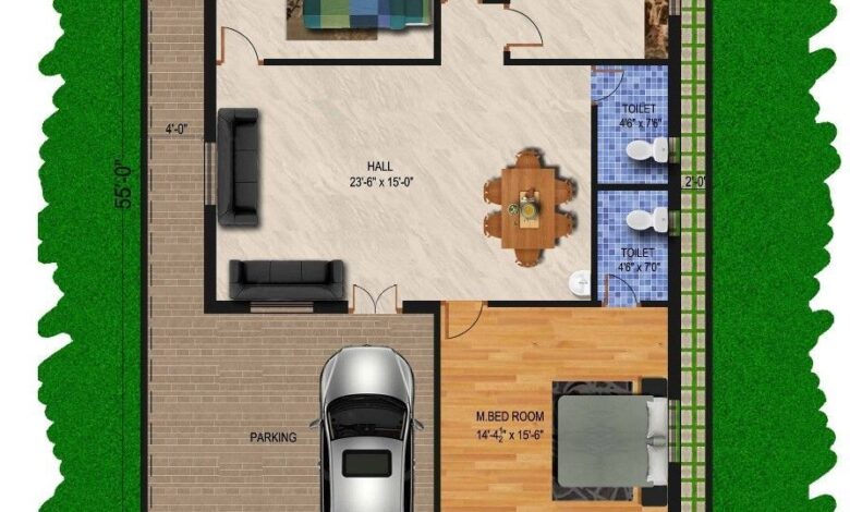 15x20 West Facing House Plan