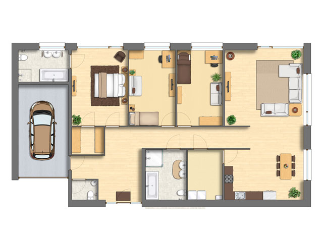 15X30 WEST FACING HOUSE PLAN