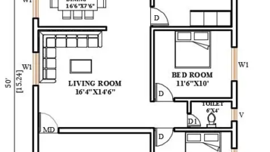 30X50 NORTH FACING HOUSE PLAN