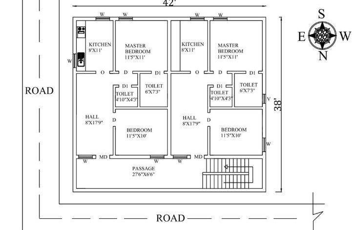 42X38 NORTH FACING HOUSE PLAN