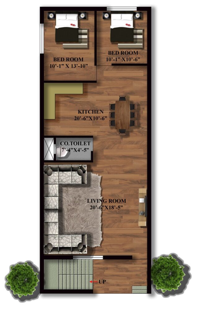 22X50 NORTHFACING HOUSE PLAN