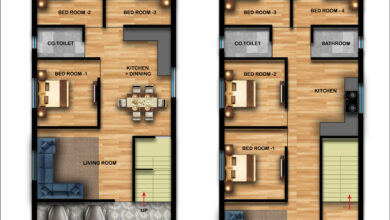 23x56 WEST FACING HOUSE PLAN