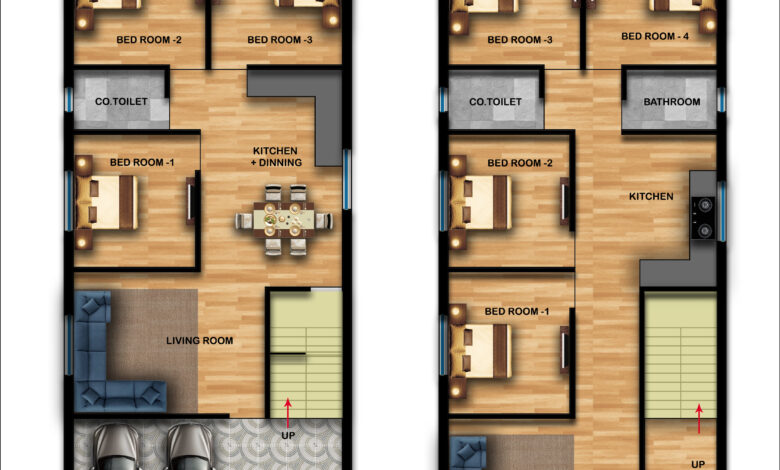 23x56 WEST FACING HOUSE PLAN