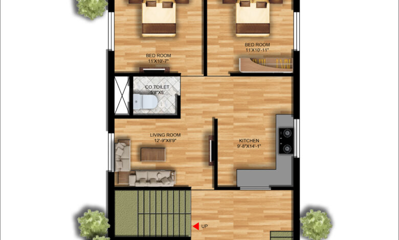 24-4X33 SOUTH FACING HOUSE PLAN